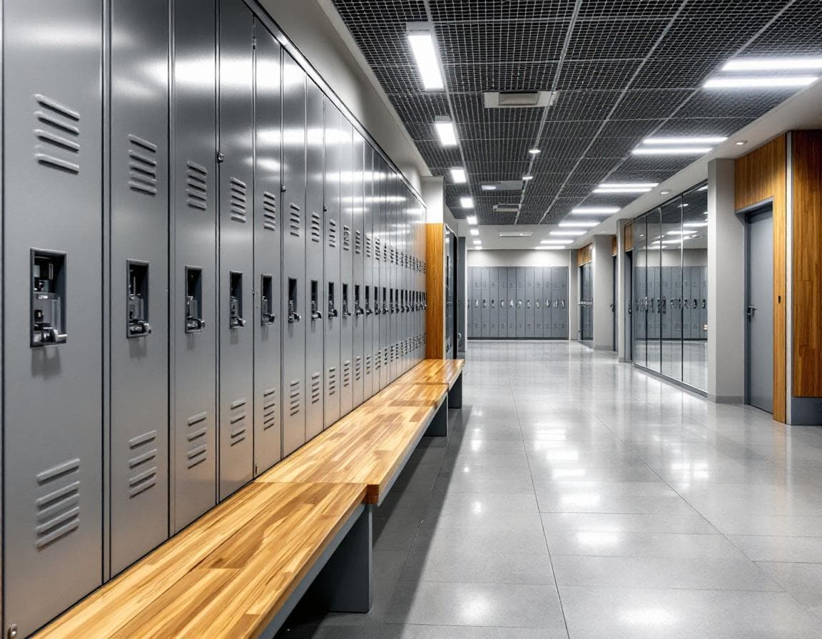 Clean and modern locker rooms
