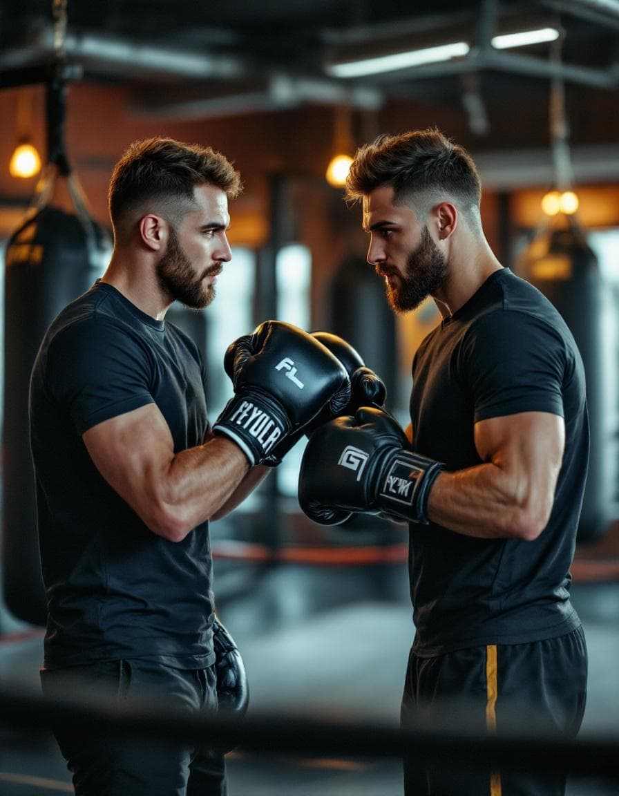 Trainer working closely with student at Noxcuse Boxing